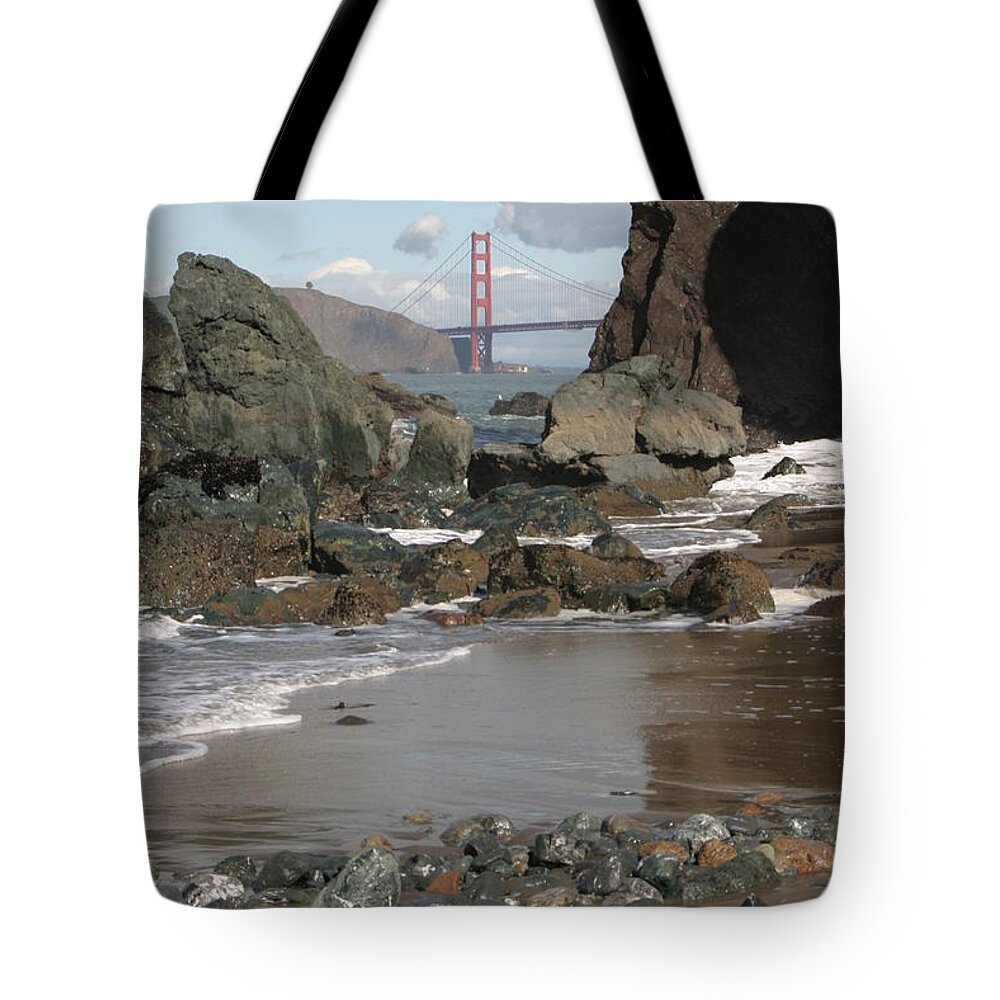 Golden Gate Bridge Tote Bag featuring the photograph Peek-a-boo Bridge by Jeff Floyd CA