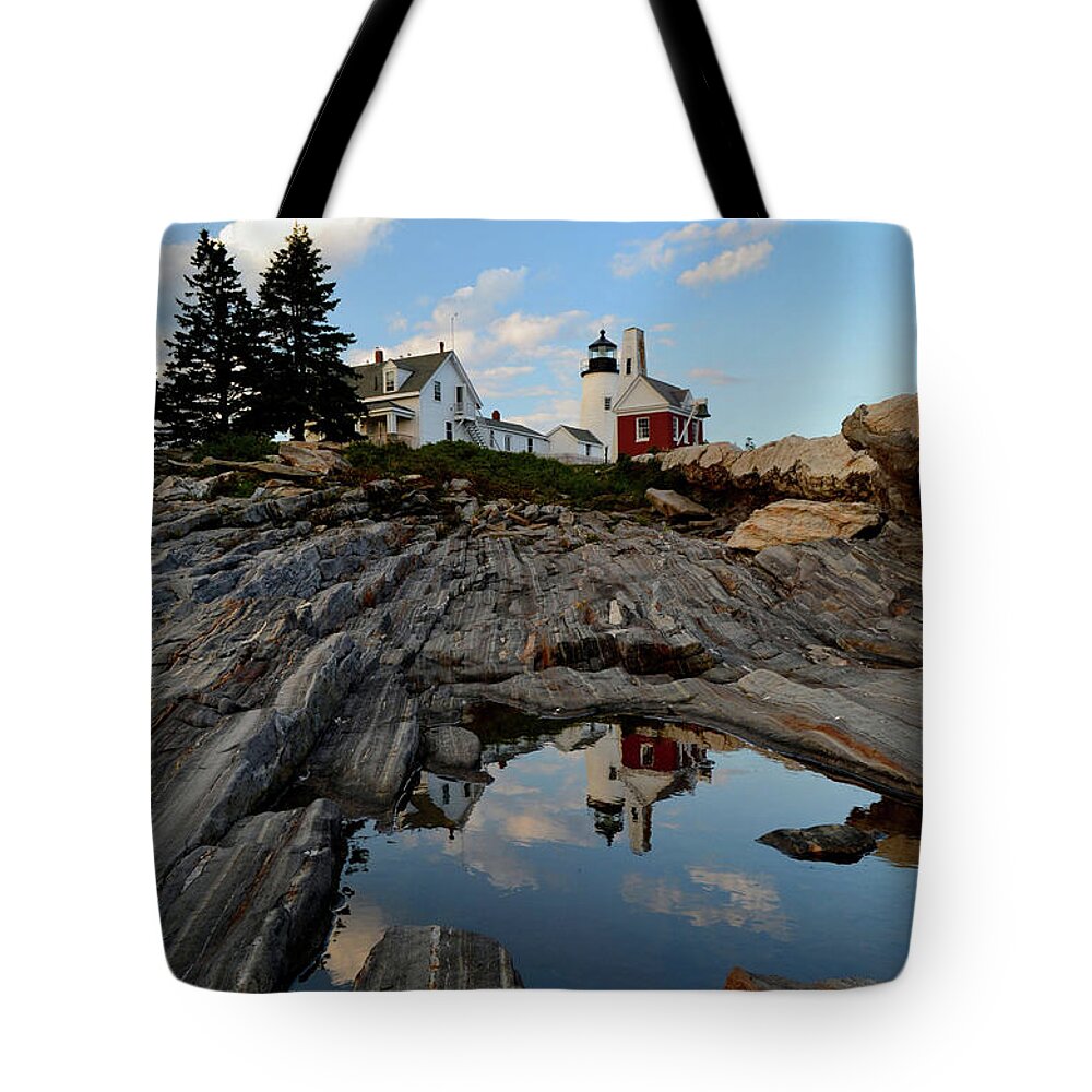 Pemaquid Point Light Tote Bag featuring the photograph Pemaquid Point Light by Colleen Phaedra