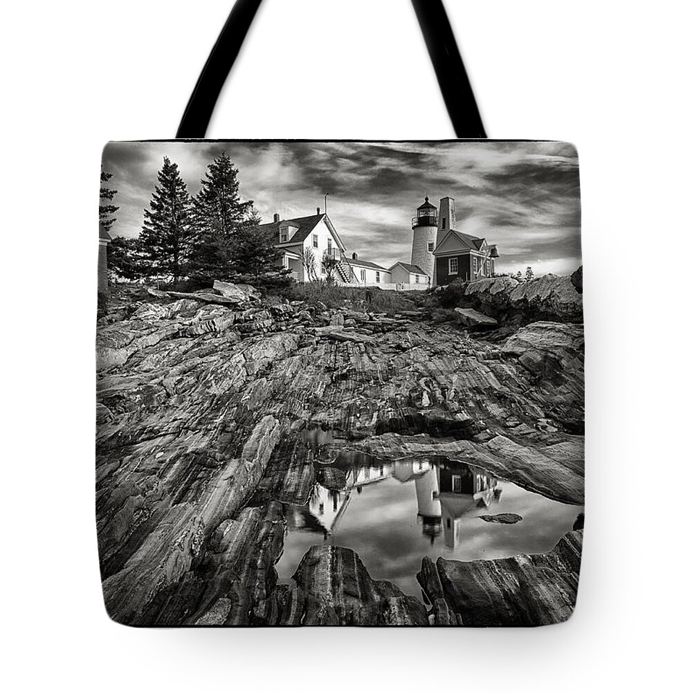 Maine Tote Bag featuring the photograph Pemequid Reflection by Robert Fawcett