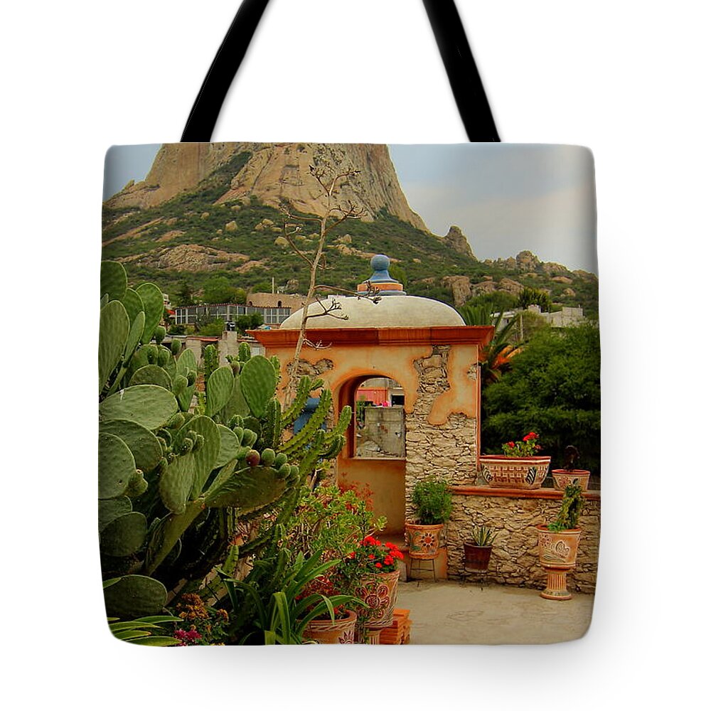 Landscape Tote Bag featuring the photograph Pena Bernal, Queretaro, MX by Robert McKinstry