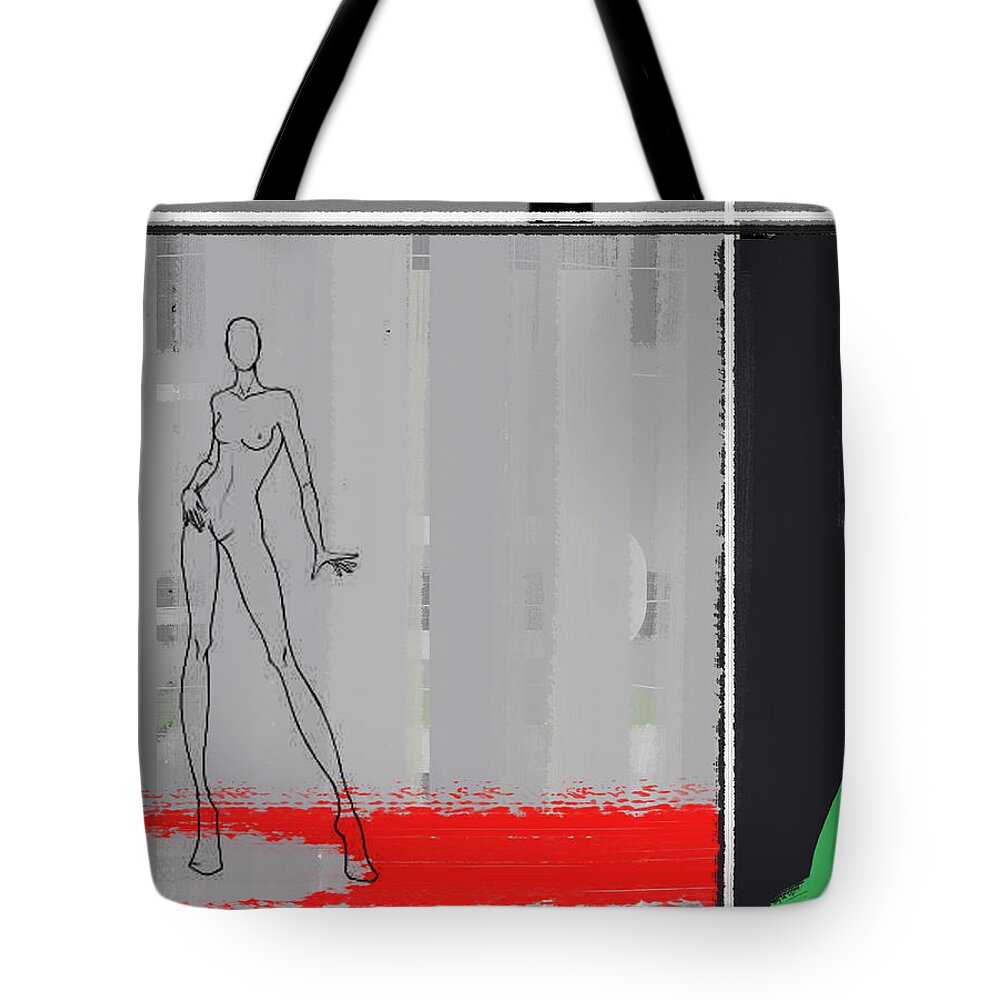 Fashion Tote Bag featuring the painting Pencil Fashion by Naxart Studio