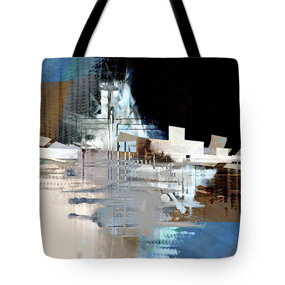 Modern Contemporary Tote Bag featuring the digital art Penman Original-1315 by Andrew Penman