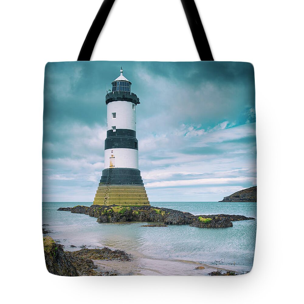 Lighthouse Tote Bag featuring the photograph Penmon Point by David Lichtneker