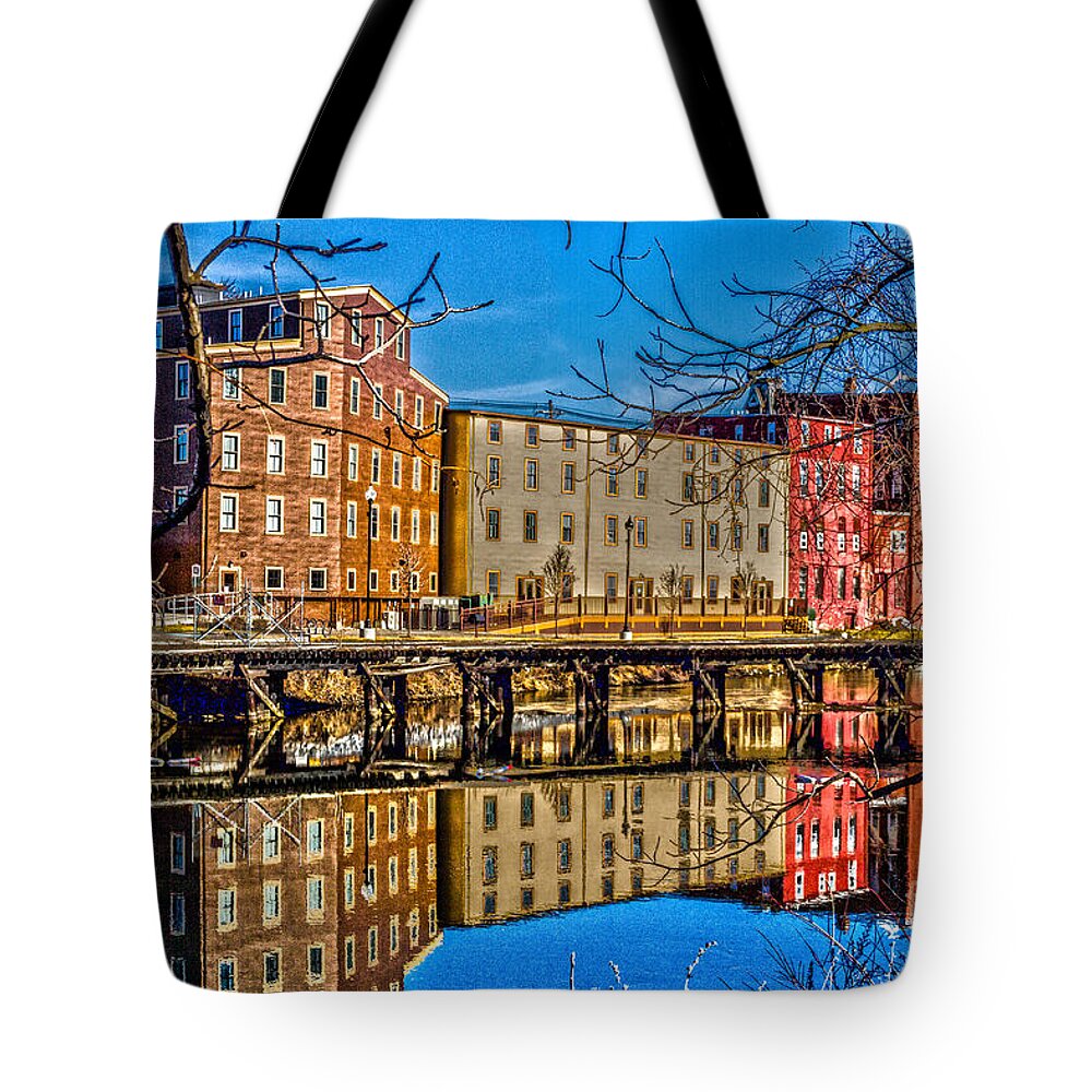 Penn Yan Tote Bag featuring the photograph Penn Yan on the Outlet by William Norton