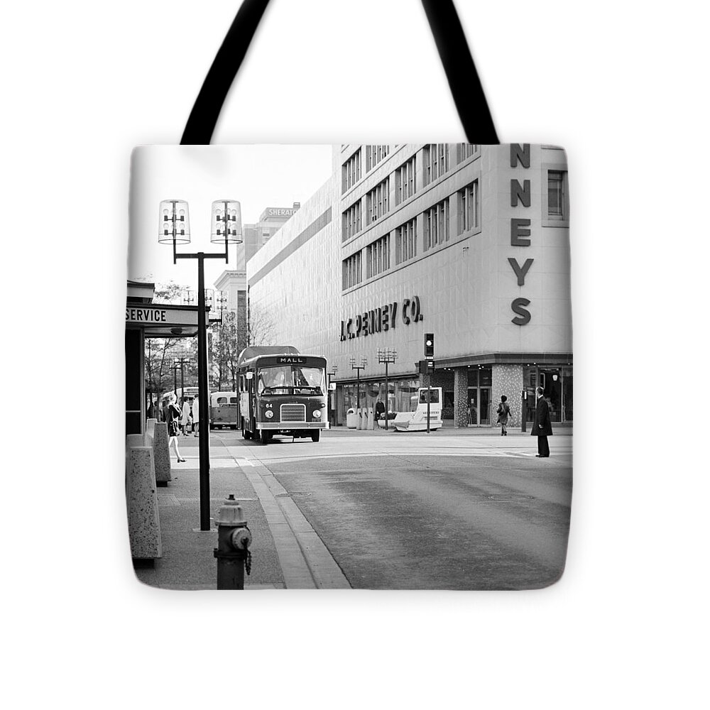 Book Work Tote Bag featuring the photograph Penney's on the Mall by Mike Evangelist