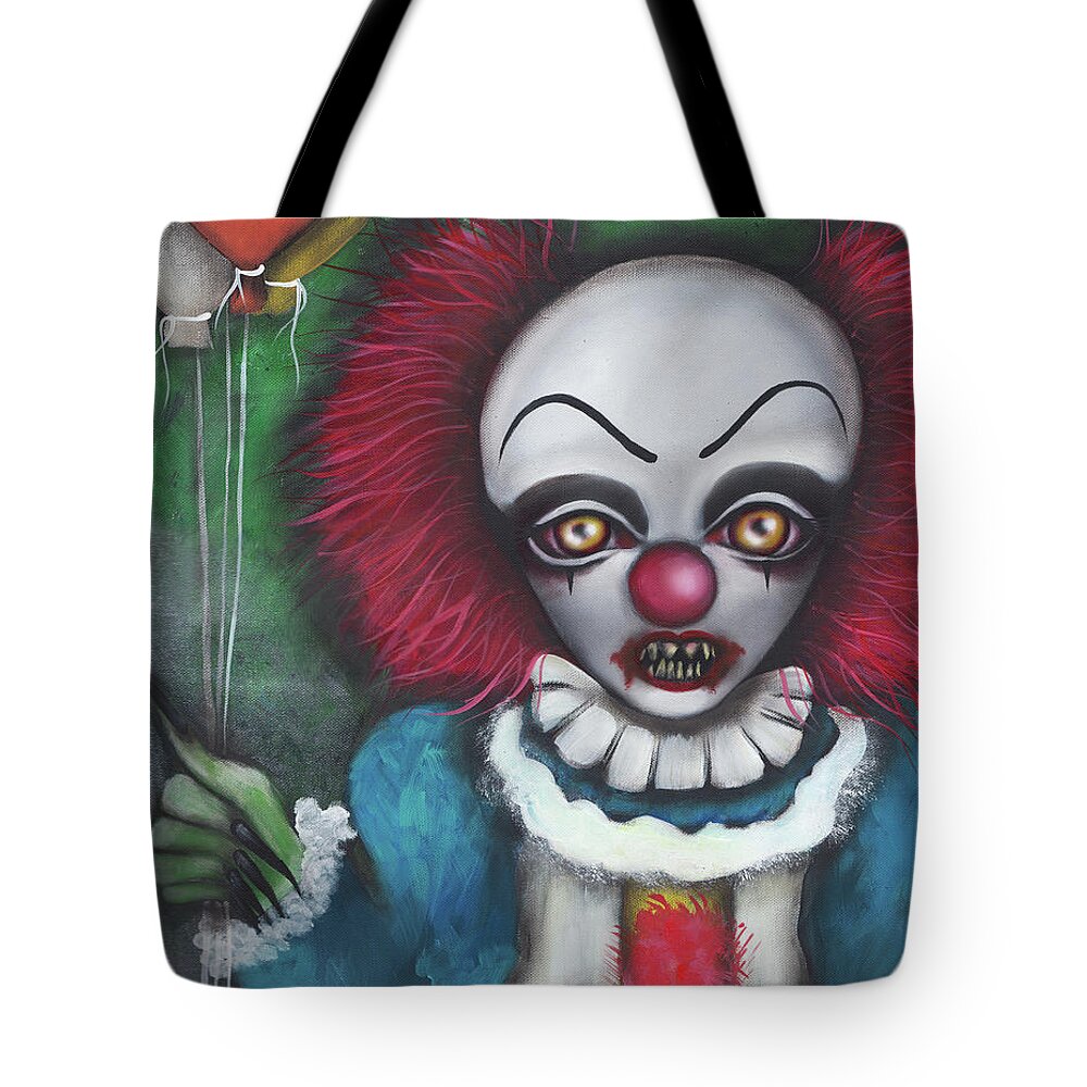Pennywise Tote Bag featuring the painting Pennywise by Abril Andrade