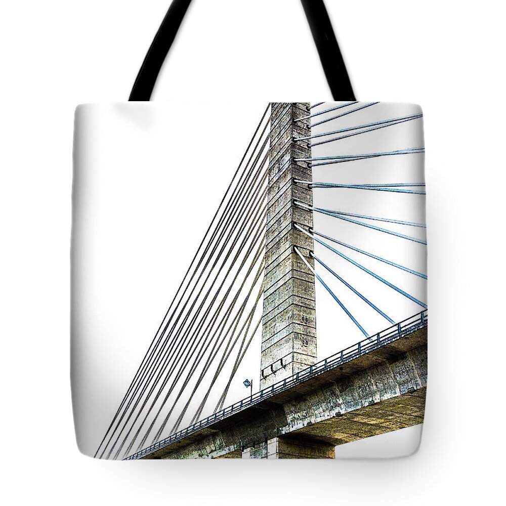 Penobscot Narrows Bridge And Observatory Tote Bag featuring the photograph Penobscot Narrows Bridge and Observatory by Anita Pollak