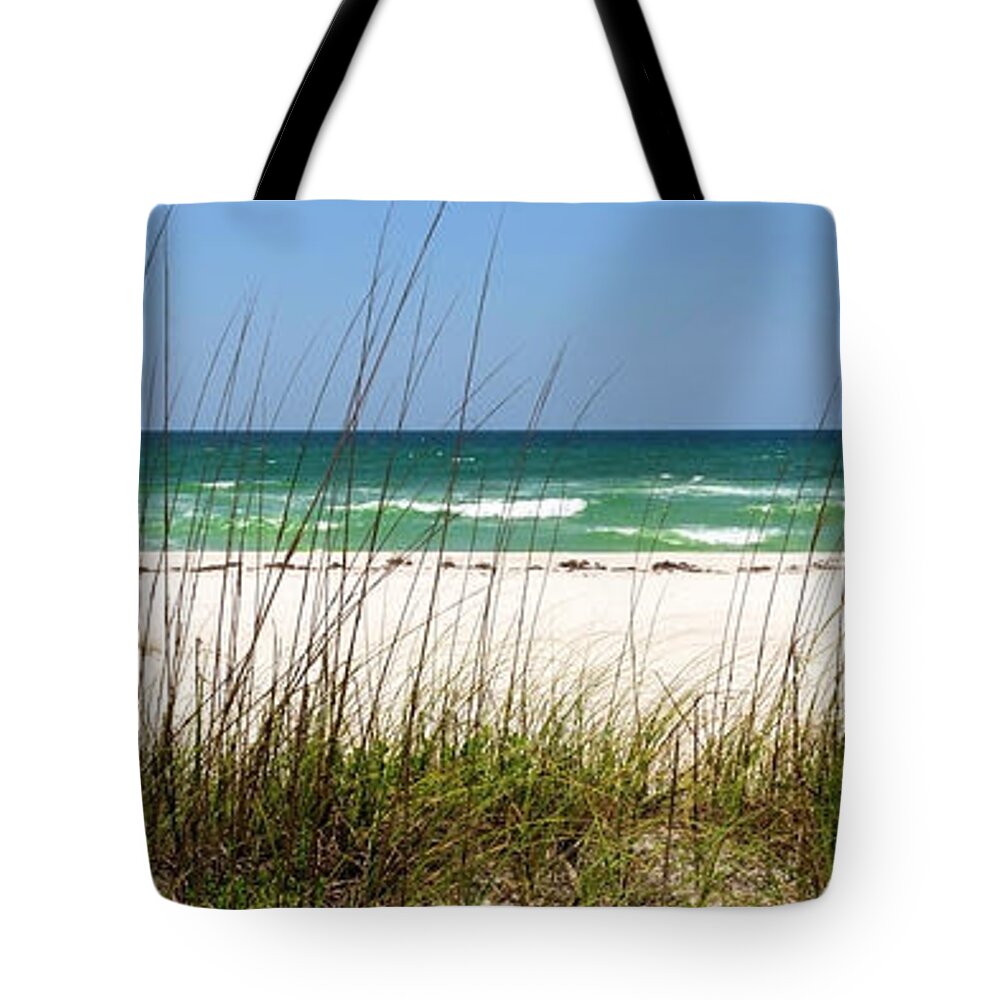 Pensacola Beach Florida Tote Bag featuring the photograph Pensacola Beach 1 Panorama - Pensacola Florida by Brian Harig