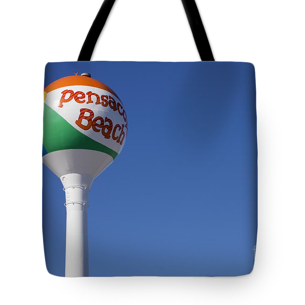 Florida Tote Bag featuring the photograph Pensacola Beach Watertower by Anthony Totah