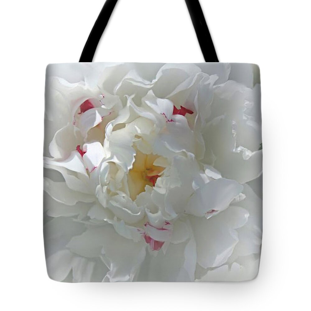 Peony Tote Bag featuring the photograph Peony by Bonnie Willis