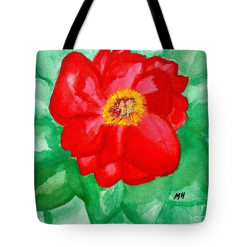 Watercolor Painting Tote Bag featuring the painting Peony Painting Two by Marsha Heiken