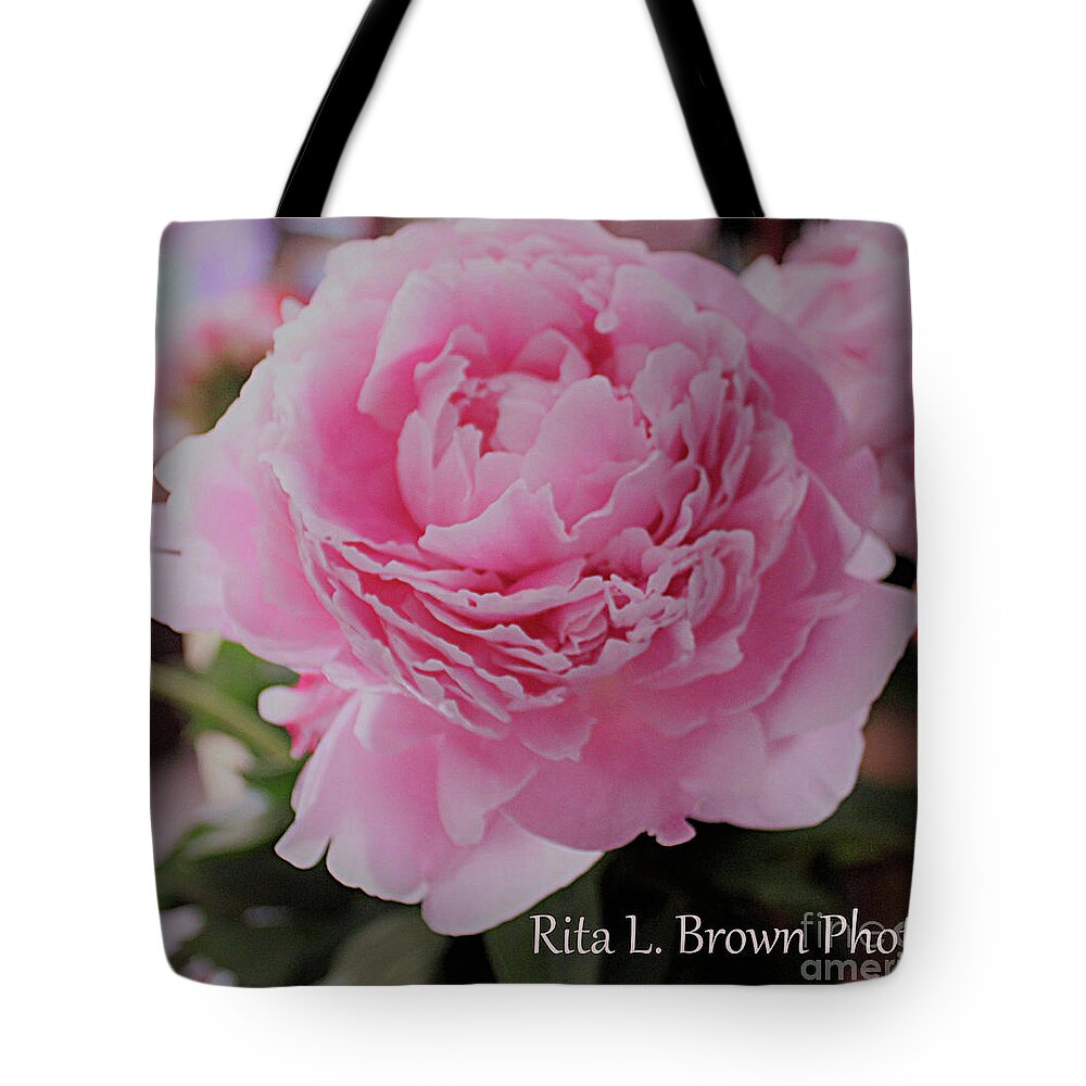 Peony Tote Bag featuring the photograph Peony Pink Petals by Rita Brown