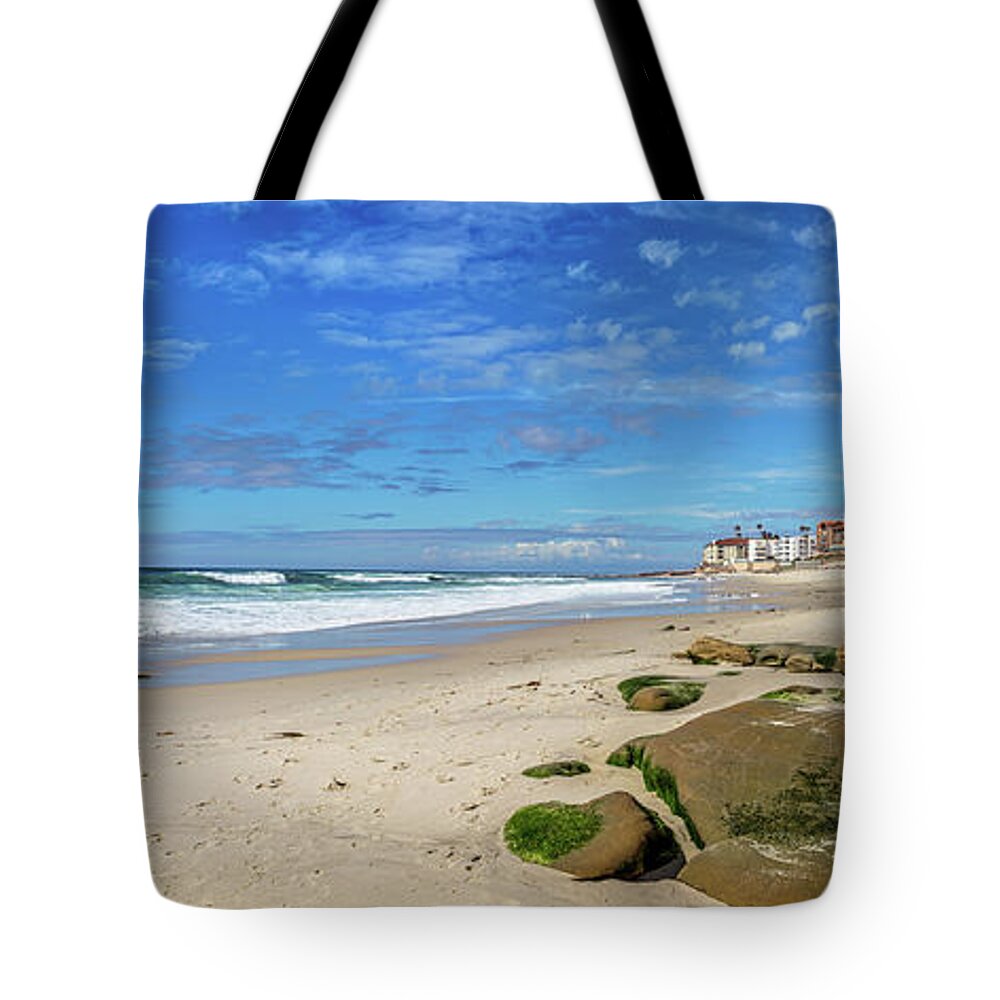 Beach Tote Bag featuring the photograph Perfect Day at Horseshoe Beach by Peter Tellone