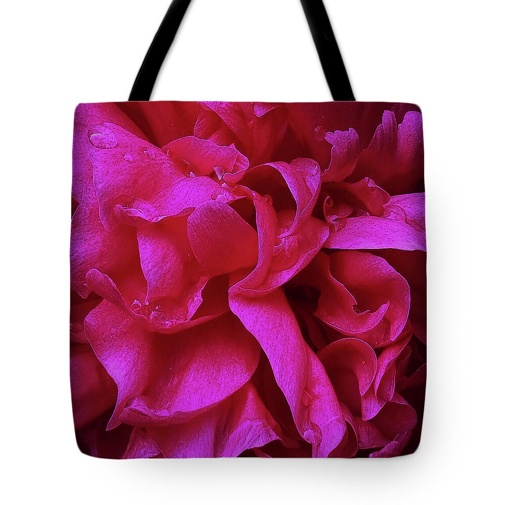 Garden Plant Tote Bag featuring the photograph Perfectly Pink Peony Petals by Leslie Montgomery