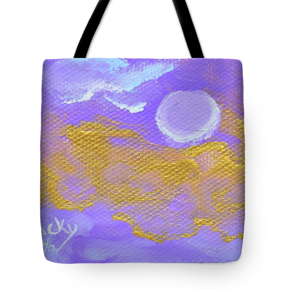 Moon Tote Bag featuring the painting Periwinkle Moon by Donna Blackhall