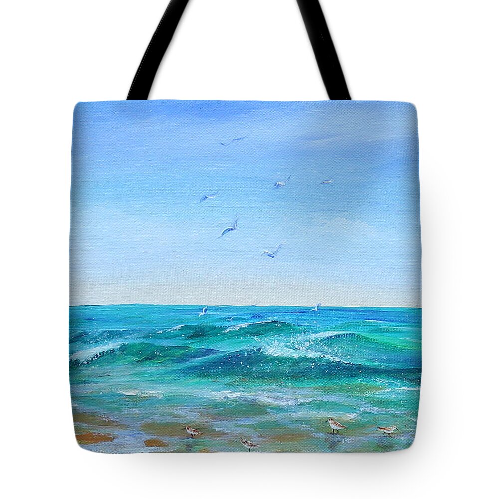 Lake Tote Bag featuring the painting Permanent Residents by Ruth Kamenev
