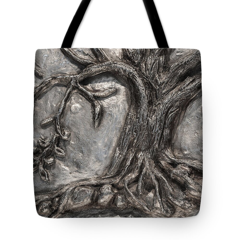 Perseverance Tote Bag featuring the sculpture Close-up image of Perseverance by Sheila Johns
