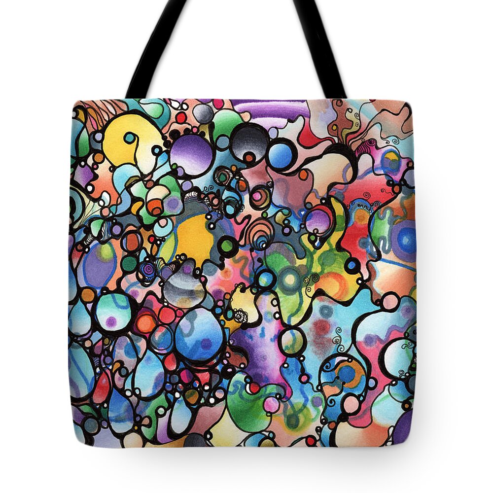 Drops Tote Bag featuring the painting Perseverance by Regina Valluzzi