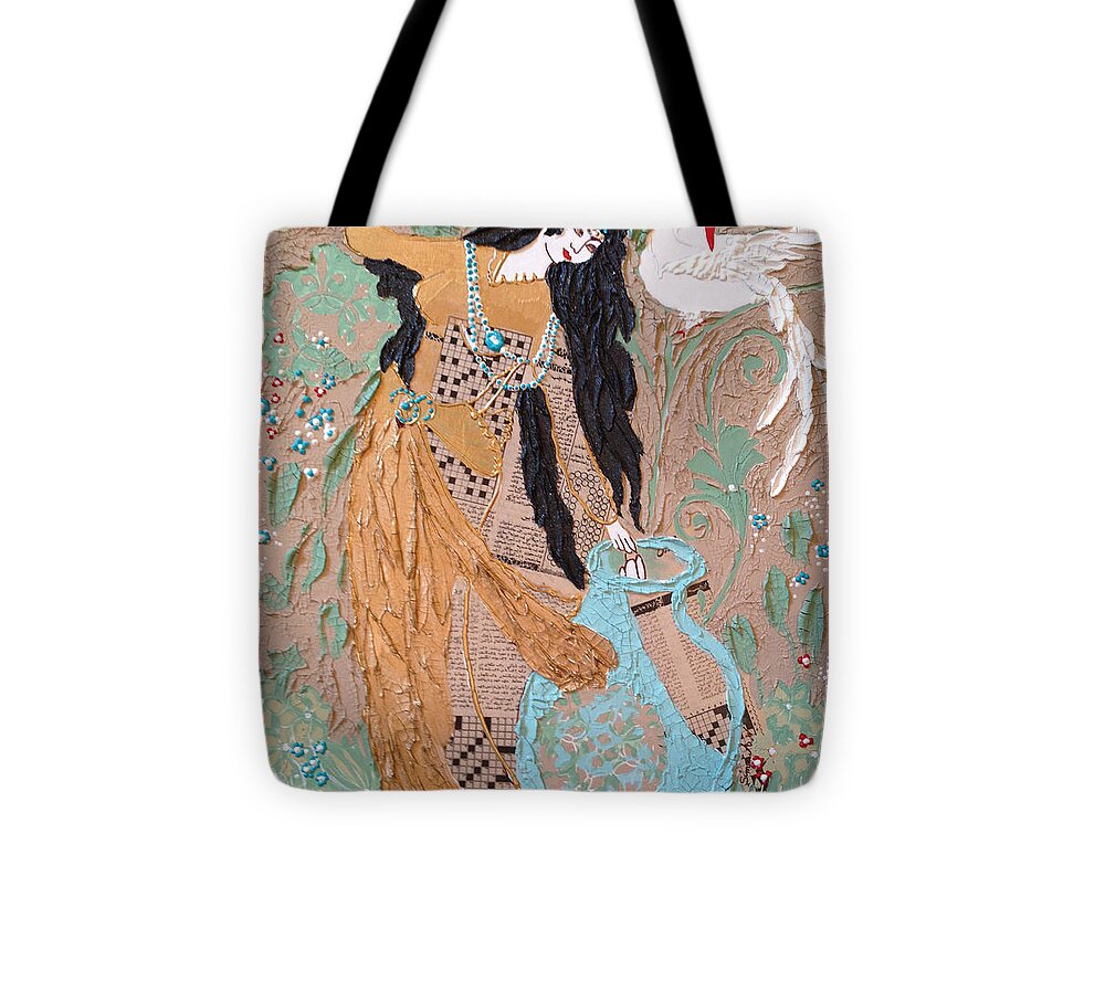 Persian Tote Bag featuring the painting Persian painting 3D by Sima Amid Wewetzer