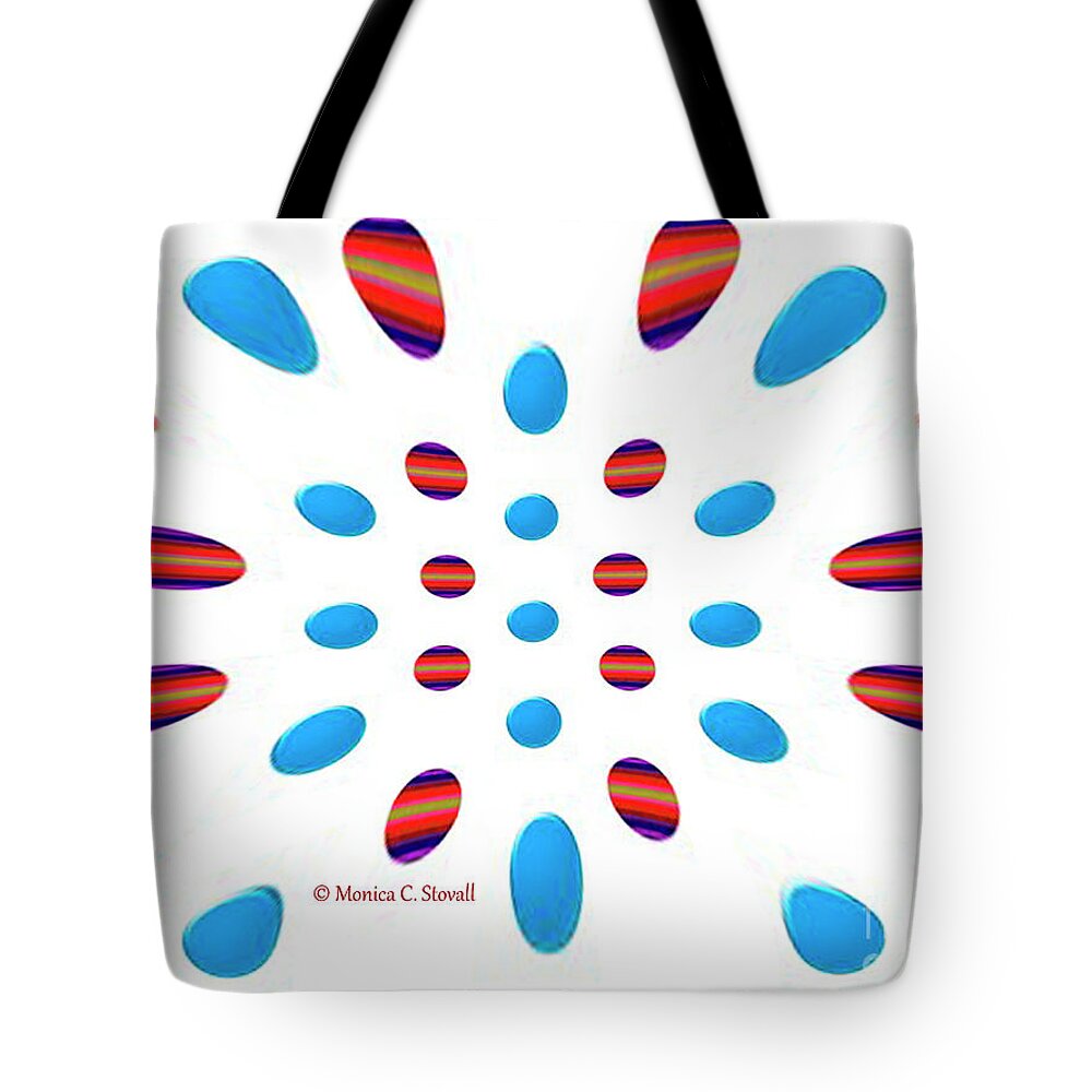 Graphic Design Tote Bag featuring the digital art Petals N Dots P5 by Monica C Stovall