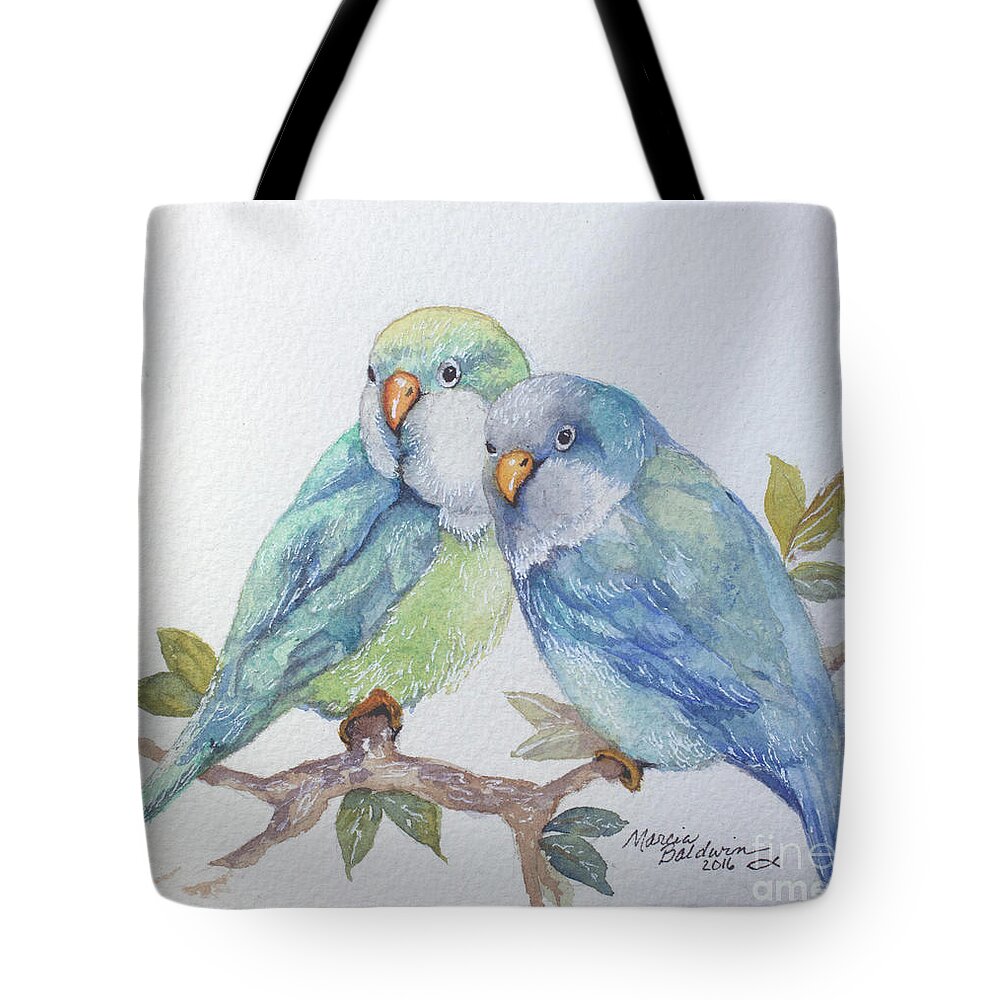 Bird Tote Bag featuring the painting Pete And Repete by Marcia Baldwin