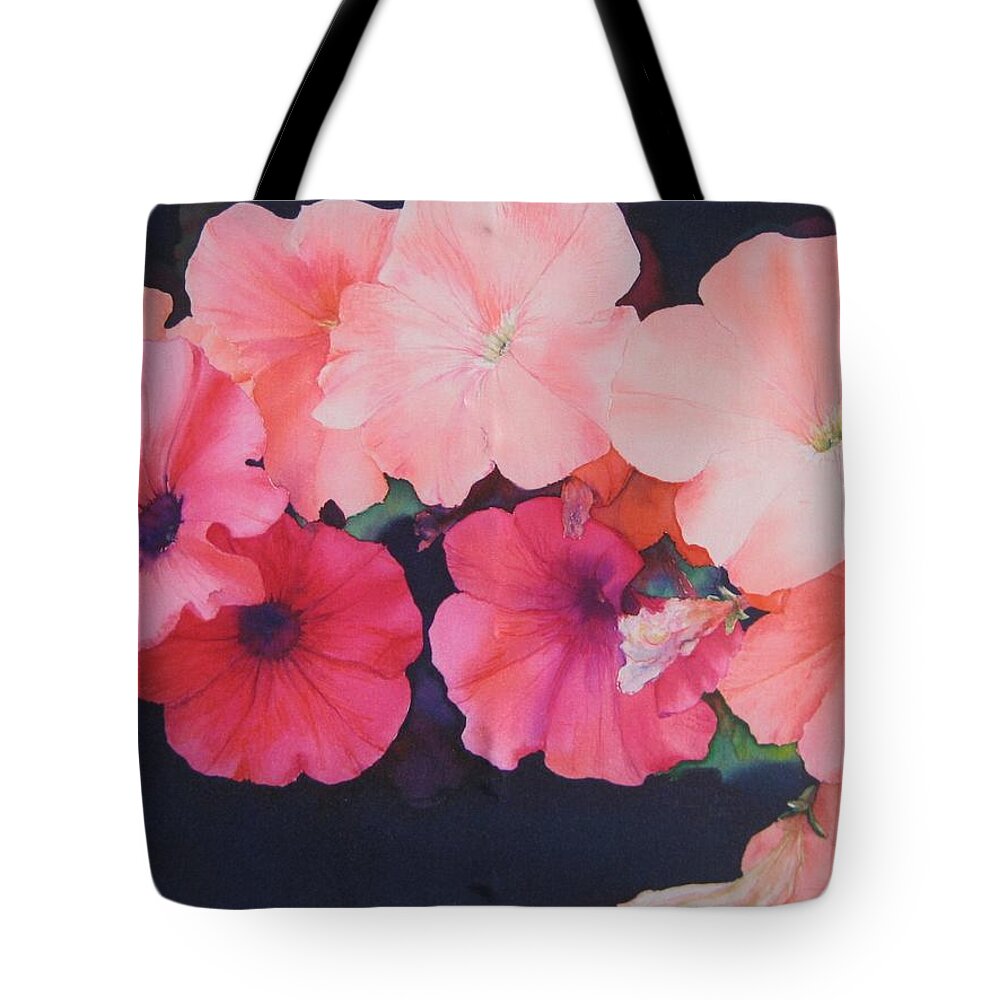  Tote Bag featuring the painting Petunias by Barbara Pease