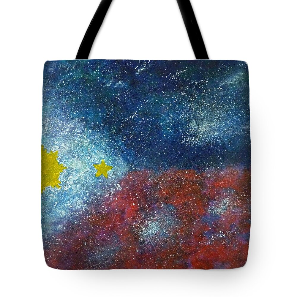 Philippine Flag Tote Bag featuring the painting Philippine Flag by Amelie Simmons