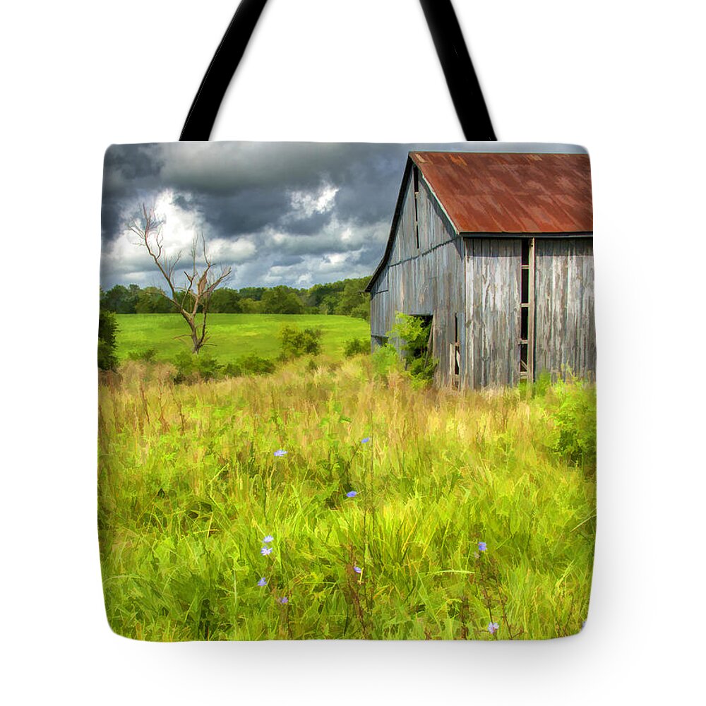 Landscape Tote Bag featuring the photograph Phillip's Barn by Sam Davis Johnson