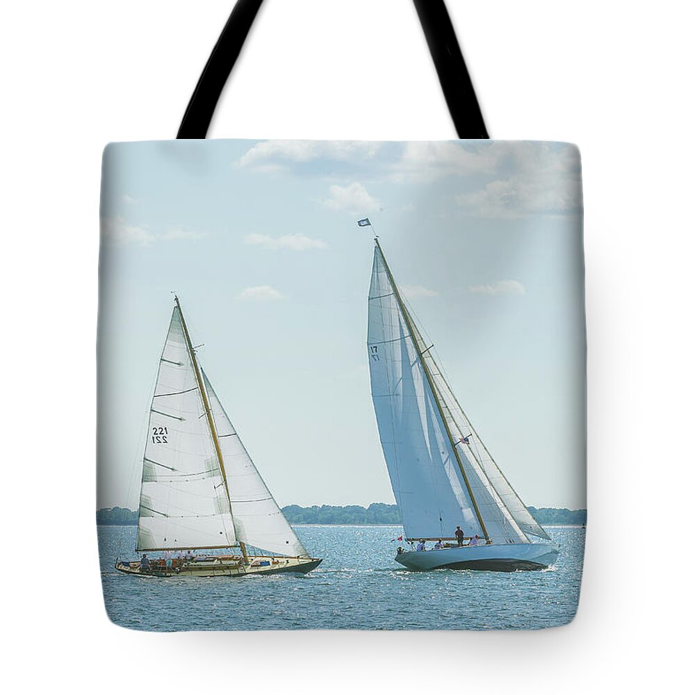12meter Tote Bag featuring the photograph Race to the Finish by JBK Photo Art
