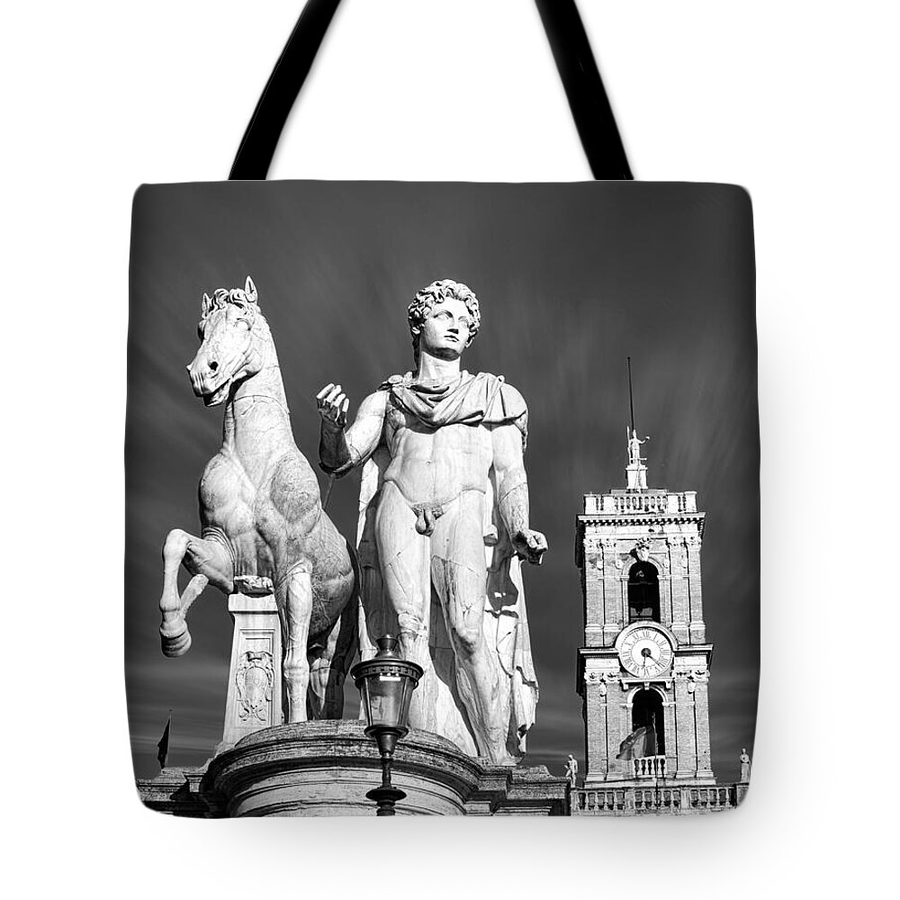 Rome Tote Bag featuring the photograph Piazza del Campidoglio in Rome by Stefano Senise