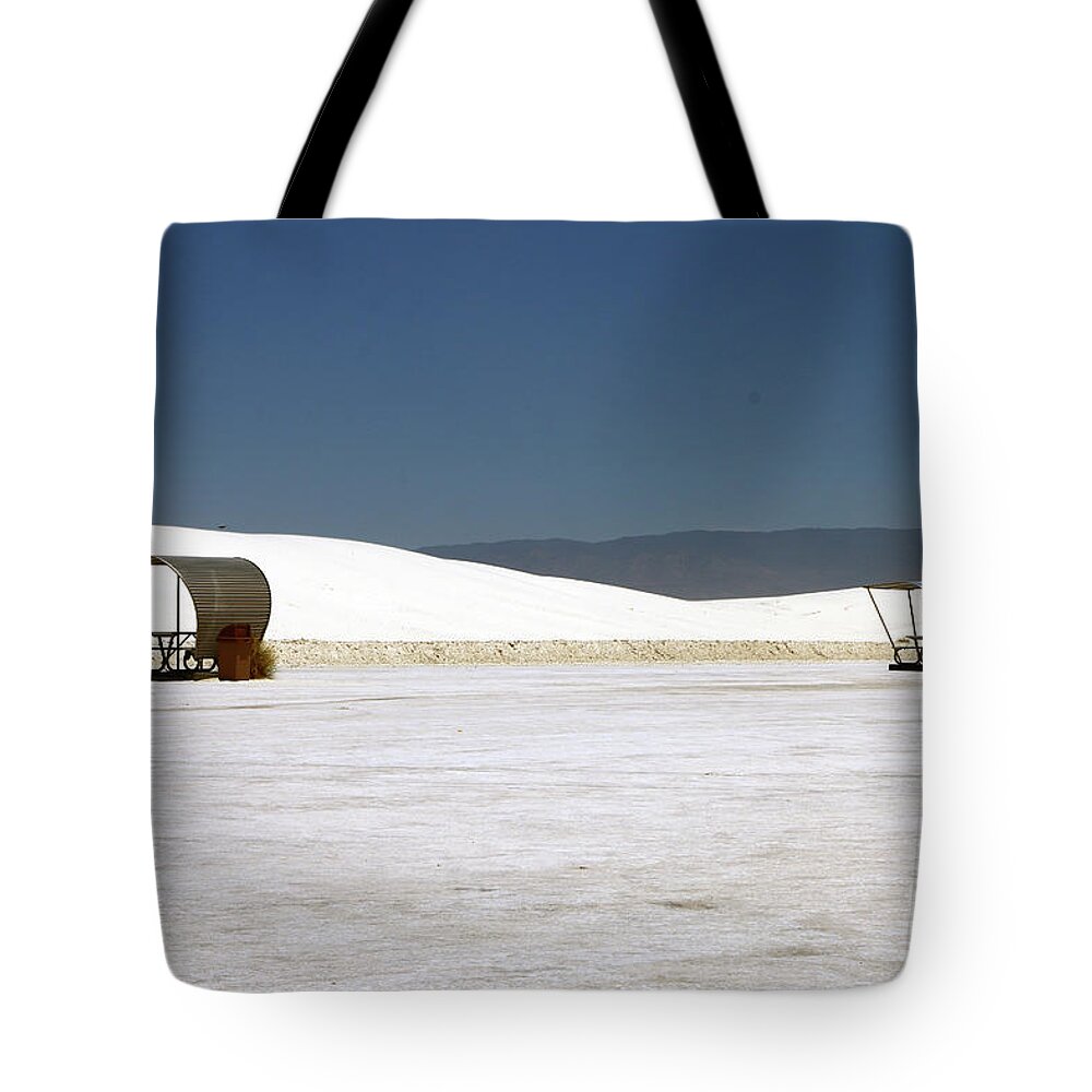 New Mexico Tote Bag featuring the photograph Picknick At White Sands by Christiane Schulze Art And Photography