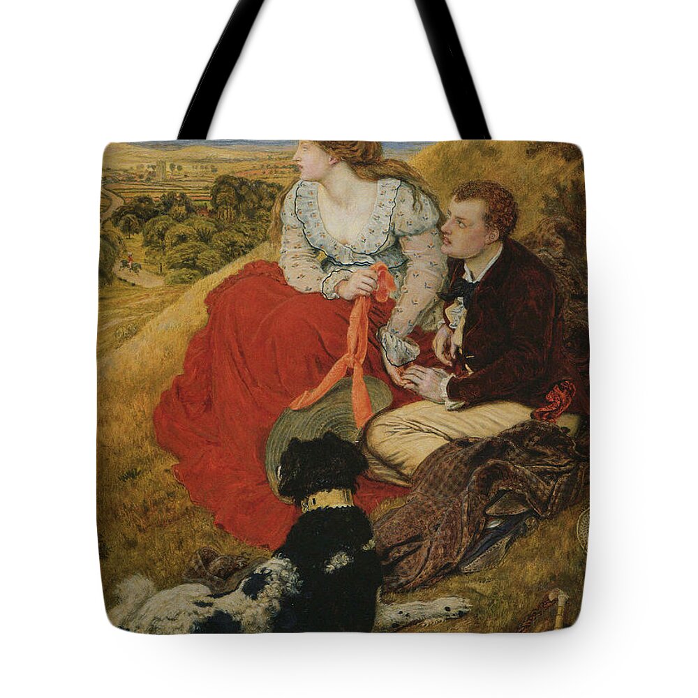 Ford Madox Brown (1821�1893) Picnic Tote Bag featuring the painting Picnic by MotionAge Designs