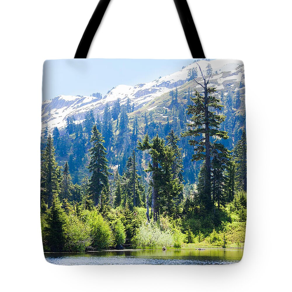 Bellingham Tote Bag featuring the photograph Picture Lake by Judy Wright Lott