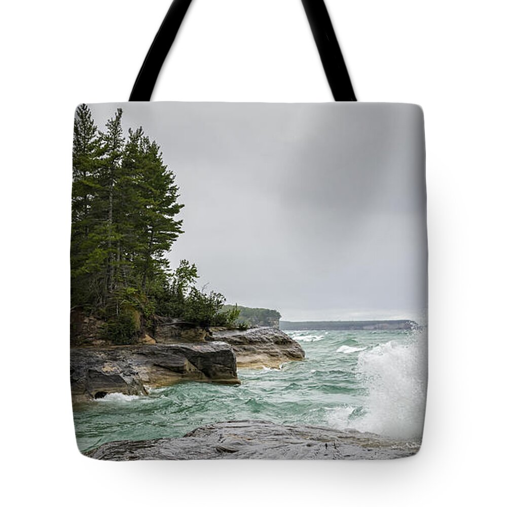 Pictured Rocks Tote Bag featuring the photograph Pictured Rocks 1 by Steve L'Italien