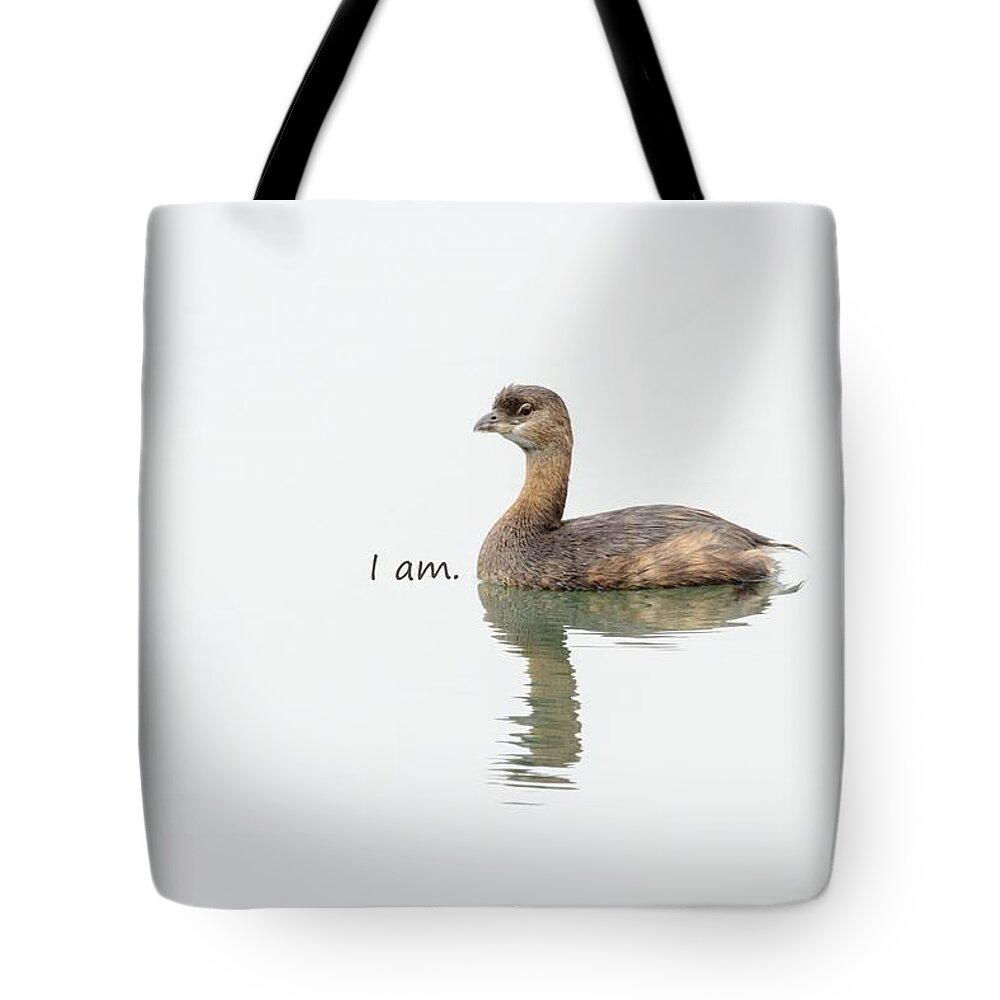  Tote Bag featuring the photograph Pied-billed Grebe says I Am by Sherry Clark