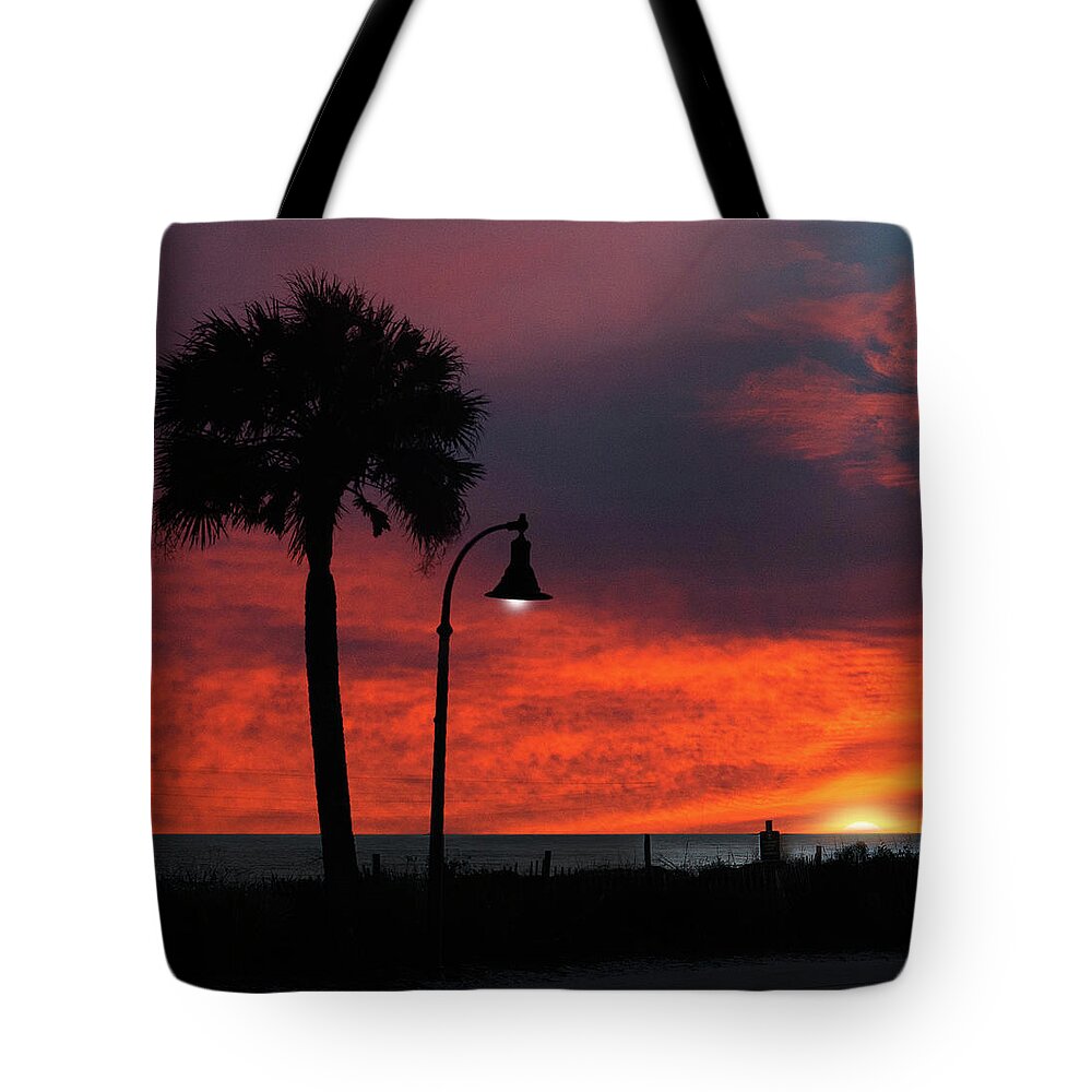 South Caroliina Sunrise Tote Bag featuring the photograph Pier 2 Sunrise by Joe Granita