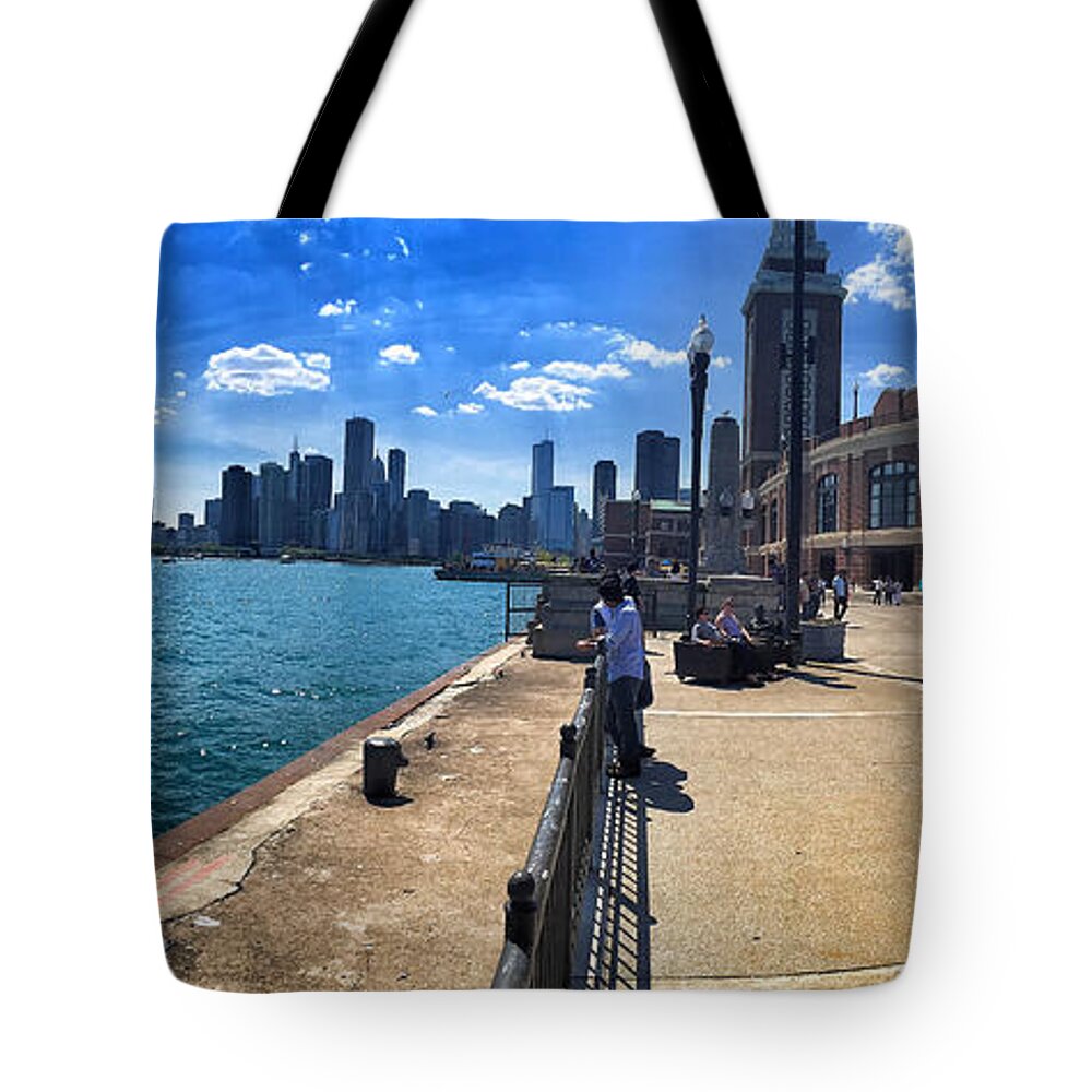 Chicago Tote Bag featuring the photograph Piering by Jason Wolters