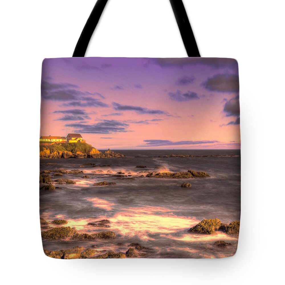 Attraction Tote Bag featuring the photograph Pigeon Point Lighthouse at Sunset by Paul LeSage