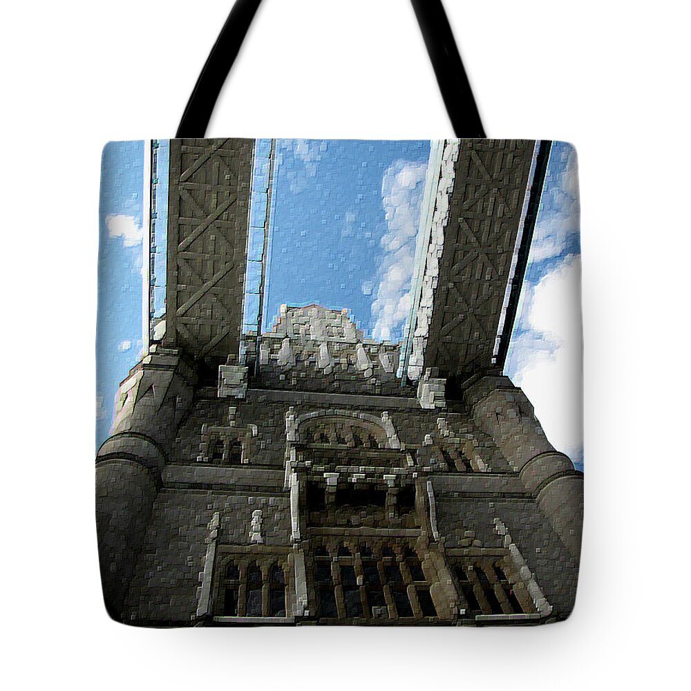 London Tote Bag featuring the photograph Pillar of London Bridge by Gary Smith