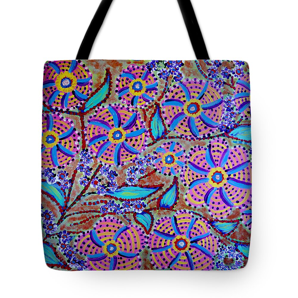 Abstract Paintings Tote Bag featuring the painting Pin wheel by Gina Nicolae Johnson