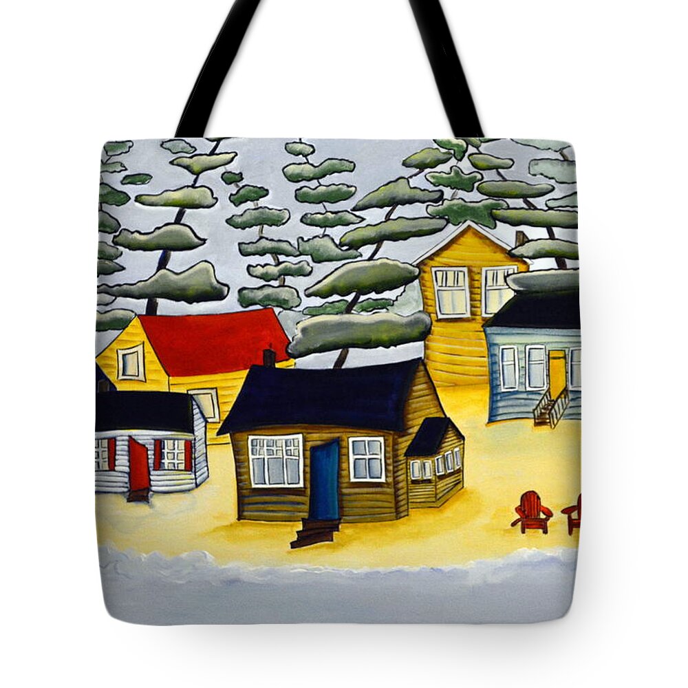 Abstract Tote Bag featuring the painting Pine Cove by Heather Lovat-Fraser