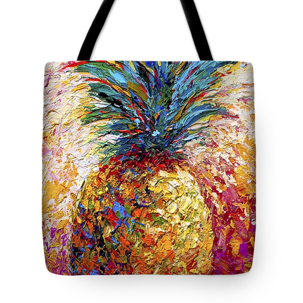 Pineapple Tote Bag featuring the painting Pineapple Expression by Marion Rose