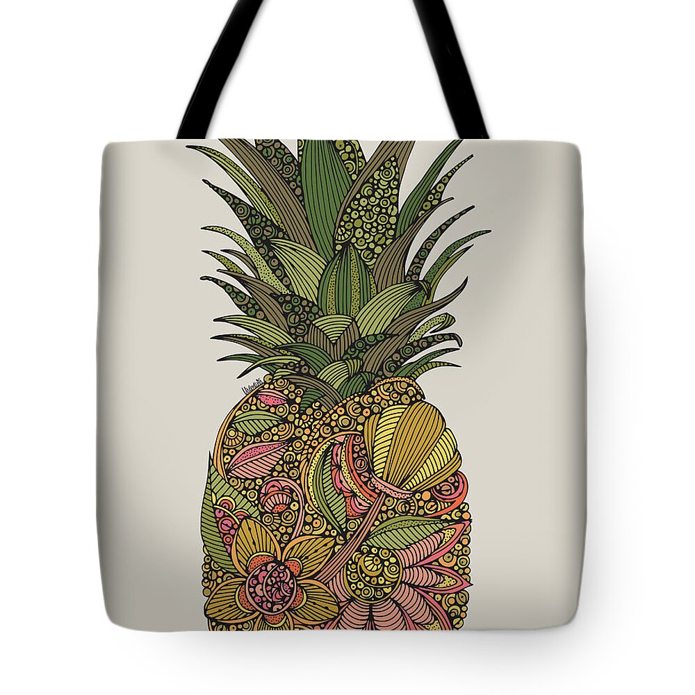Pineapple Tote Bag featuring the digital art Pineapple by MGL Meiklejohn Graphics Licensing
