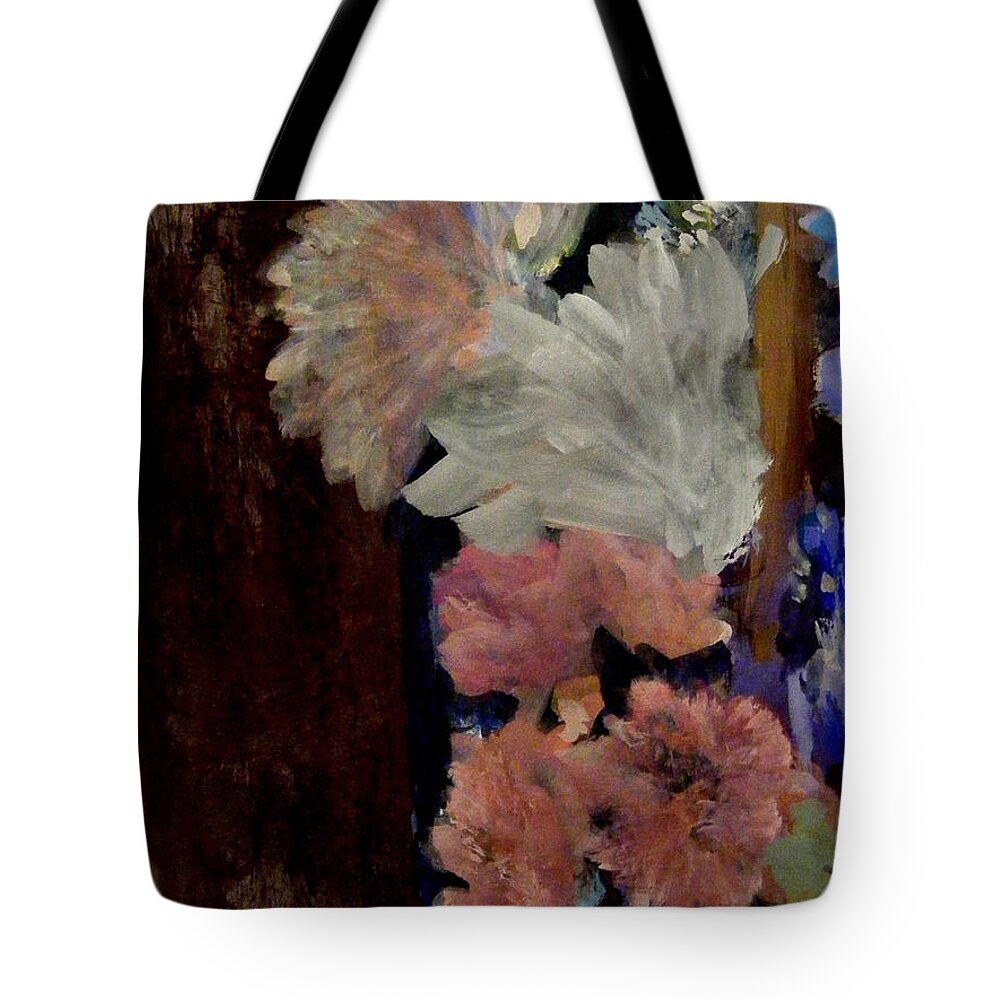 Pink And White Flower Painting Tote Bag featuring the painting Pink and White by Nancy Kane Chapman