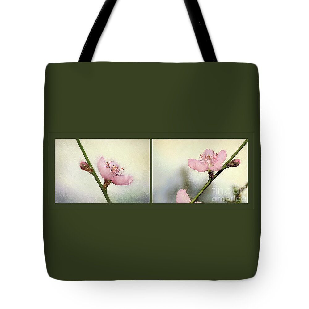 Pink Blossom Collage Tote Bag featuring the photograph Pink Blossom Collage by Kaye Menner by Kaye Menner
