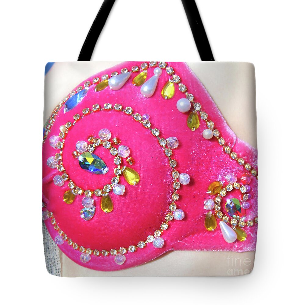 Pink bra with rhinestones Tote Bag by Sofia Goldberg - Pixels