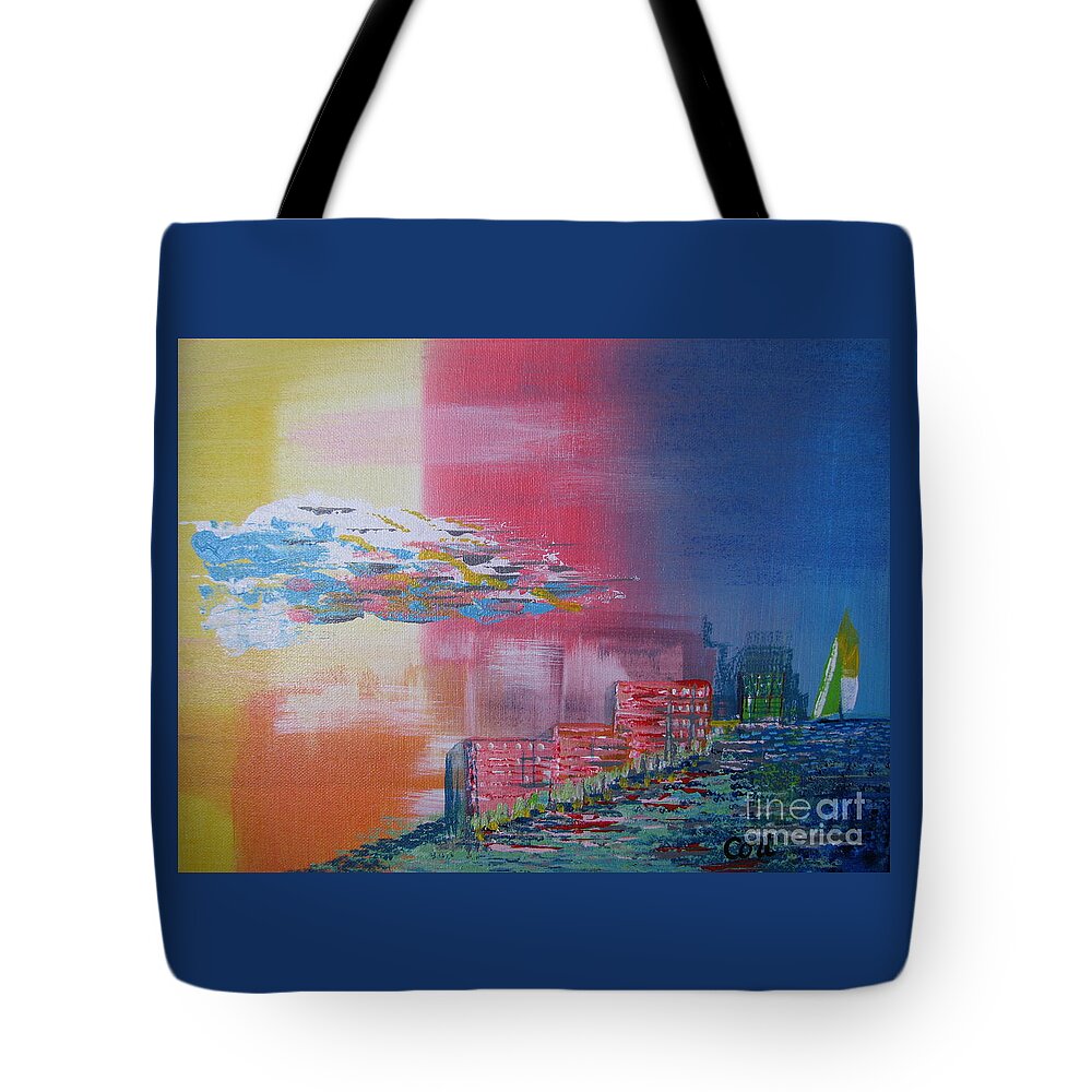 Coastal Tote Bag featuring the painting Pink Coast by Corinne Carroll