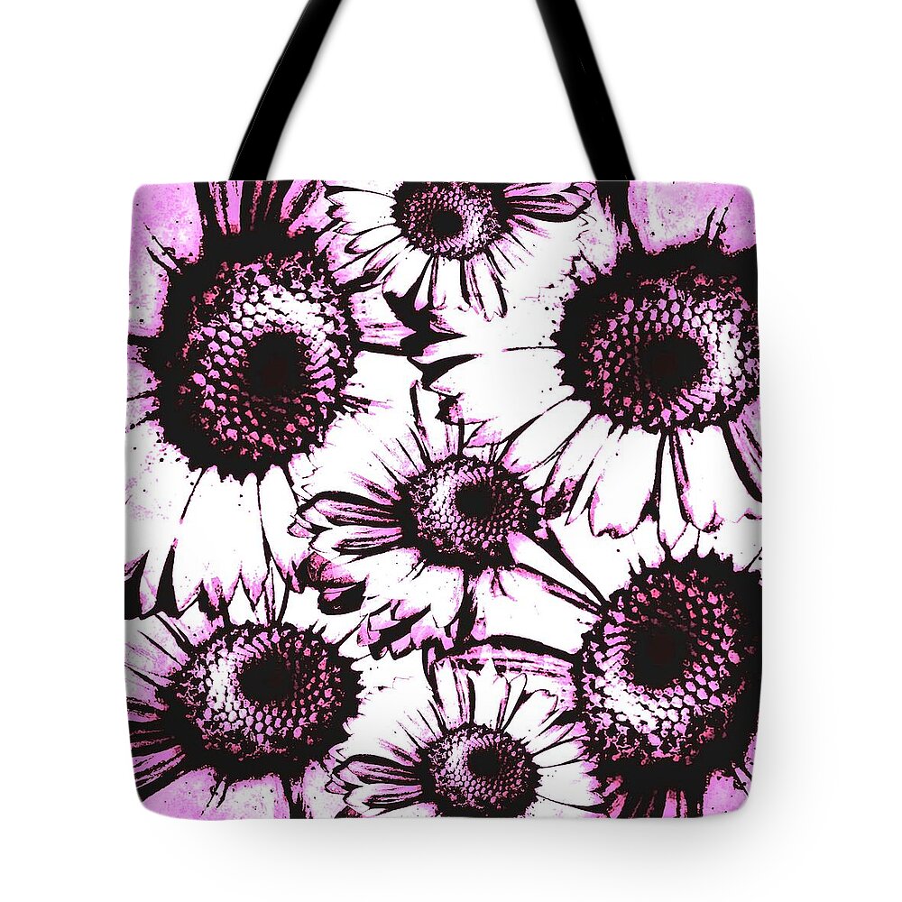 Decor Tote Bag featuring the digital art Pink Floral by Randolph Ping