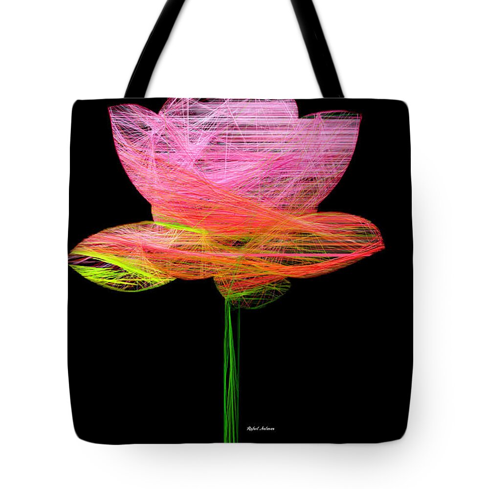 Rafael Salazar Tote Bag featuring the digital art Pink Flower by Rafael Salazar