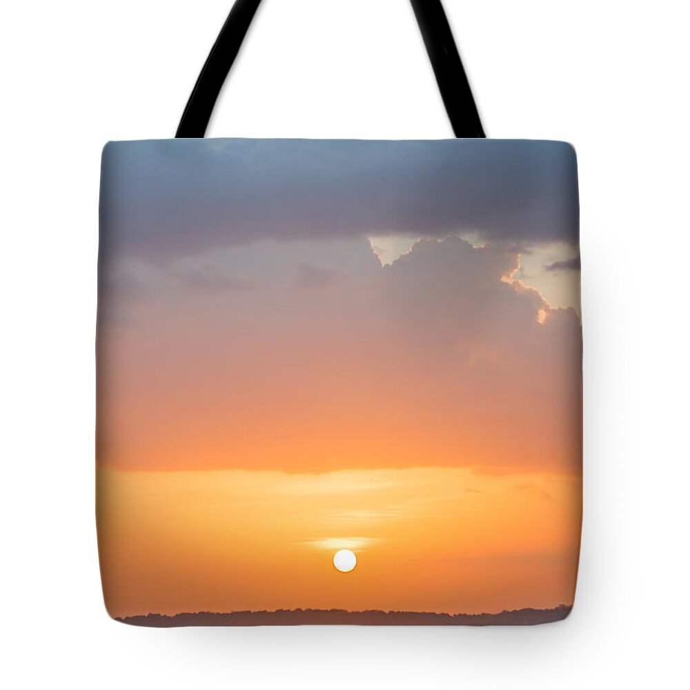 Sunset Tote Bag featuring the photograph Pink Hues by Parker Cunningham